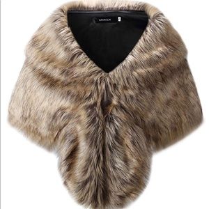 Faux fur shawl